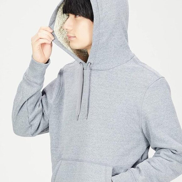 Amazon Essentials Mens Sherpa-Lined Pullover Hoodie Sweatshirt Heather Grey - Picture 4 of 8